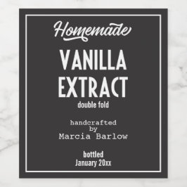 Hausgemachte Vanilla Extract Food and Beauty Label Weinetikett