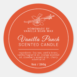 Hausgemachte Vanille Fruchtkerzenzutaten Runder Aufkleber