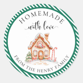 hausgemachte Weihnachtsgeschenke mit Weihnachtskle Runder Aufkleber