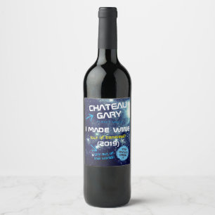 Hausgemachte Wein personalisiert Label Weltraum-Un Weinetikett
