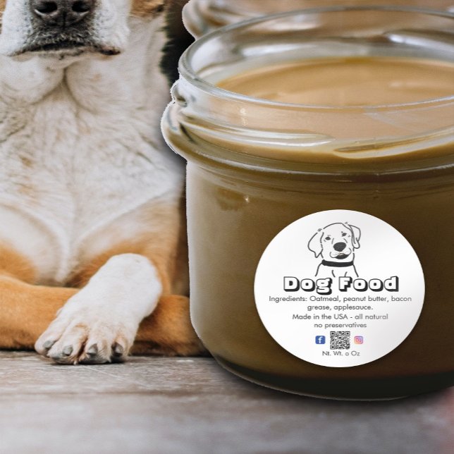 Hausgemachte Weißhunde-Leckereien Haustierfutter Runder Aufkleber (Von Creator hochgeladen)