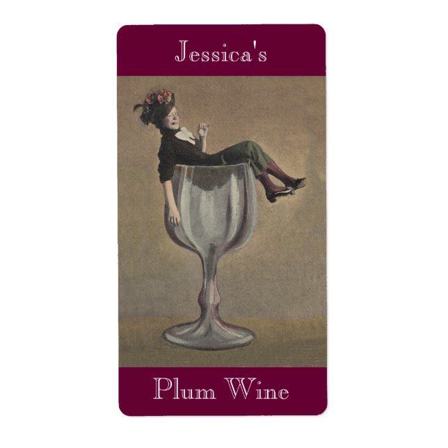 Hausgemachte Wine Antique Fun Lady Labels personal (Vorne)