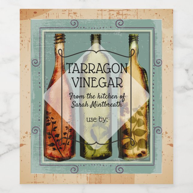 Hausgemachter Olivenölessig Zuhause-Konservenetike Weinetikett (Einzelnes Label)