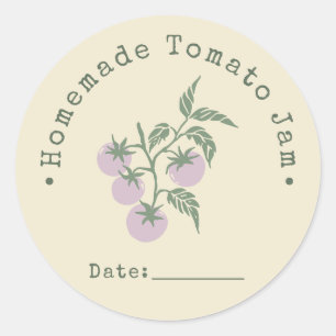 Hausgemachter Tomatenmarmelade-Einmachdatum Pastel Runder Aufkleber