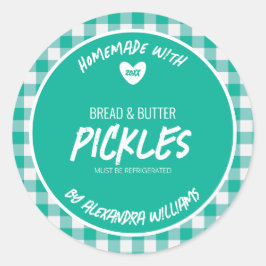 Hausgemachtes Brot und Butterpfropfen, rund aufgek Runder Aufkleber