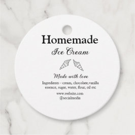 Hausgemachtes Eis und Zutaten aus Liebe Geschenkanhänger