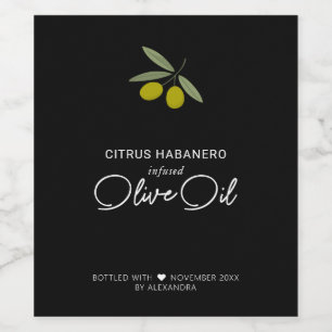 Hausgemachtes Etikett für Olivenöl