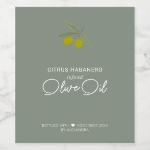 Hausgemachtes Etikett für Olivenöl