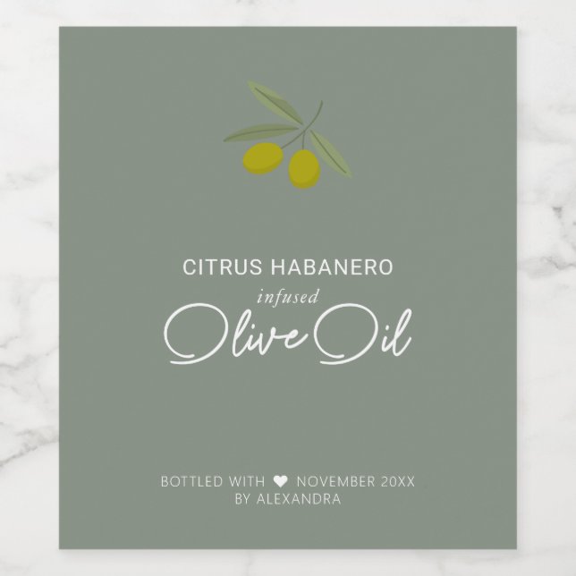 Hausgemachtes Etikett für Olivenöl (Einzelnes Label)
