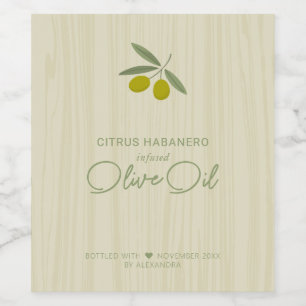 Hausgemachtes Etikett für Olivenöl