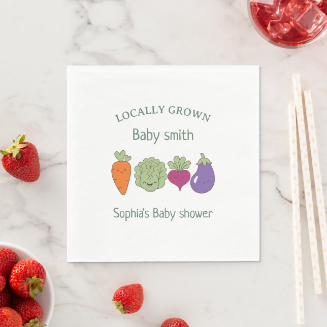 Hausgemachtes geschlechtsneutrales Babyshower-Them Serviette (Beispiel)