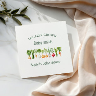 Hausgemachtes geschlechtsneutrales Babyshower-Them Serviette