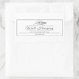 Hausgemachtes Kleidungsstück aus Baumwolle Rechteckiger Aufkleber