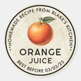 Hausgemachtes Orangensaft Vintage Konservenmarke Runder Aufkleber