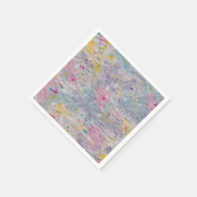 Hausgemachtes Papier mit farbigen Pulsakzenten Serviette (Ecke)