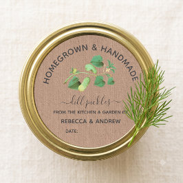 Hausgemachtes und handgefertigtes Dill Pickle Kraf Runder Aufkleber