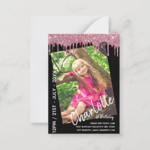 HAUSHALT 1. Geburtstagsmädchen 1 Heute FOTO Einlad Mitteilungskarte