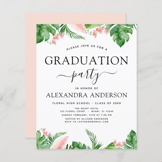 Haushalt 2022 Abschluss Tropical Palm Floral (Vorne/Hinten)