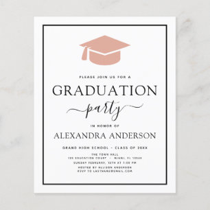 Haushalt 2022 Graduation Party Pink White Flyer