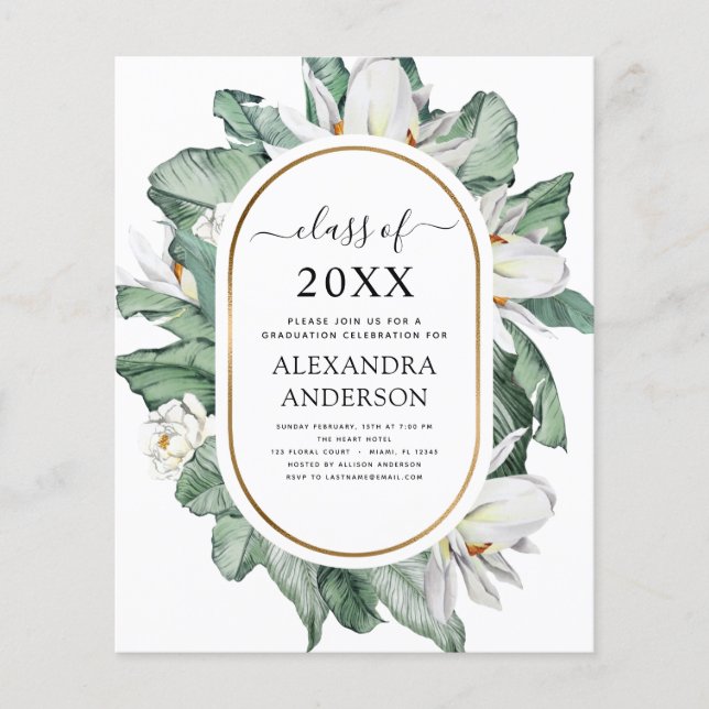 Haushalt 2022 Tropischer Abschluss Magnolia Floral (Vorderseite)