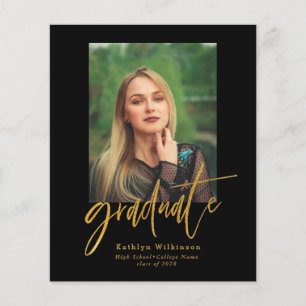 HAUSHALT 2023 Elegant Gold 5 Foto Grad Einladung Flyer