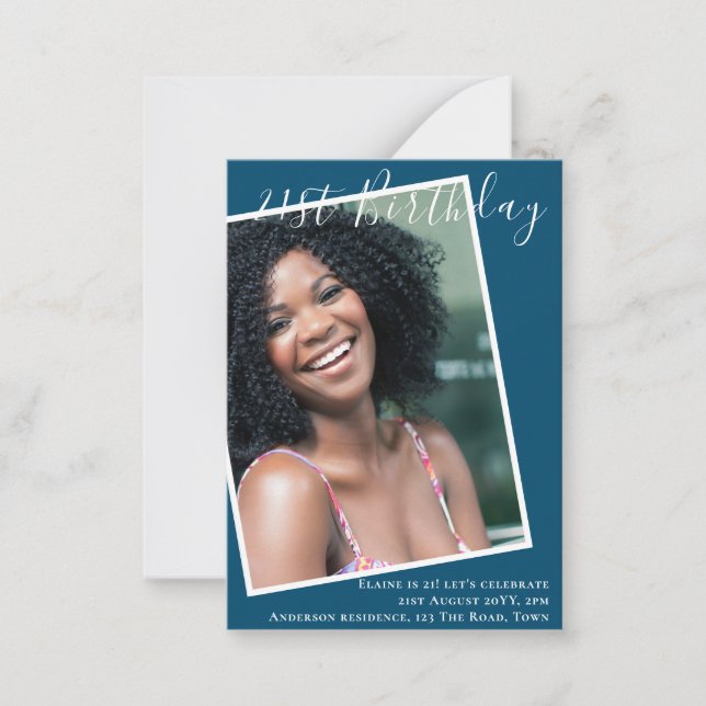 HAUSHALT 21. Geburtstag Einladung FOTO Keepake (Vorderseite)