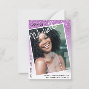 HAUSHALT 21. Geburtstag FOTO Driving Glitzer Einla Mitteilungskarte