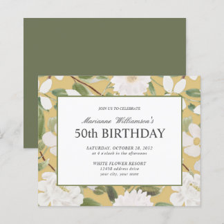 Haushalt 50. Geburtstag Weiße Blume gelb