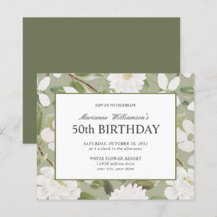 Haushalt 50. Geburtstag Weiße Blume Weiße Weiße We