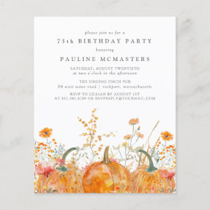 HAUSHALT 75. Geburtstag Kürbisfallen Wildblume