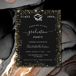 Haushalt Abschluss Glitzer Schwarzes Gold 2023