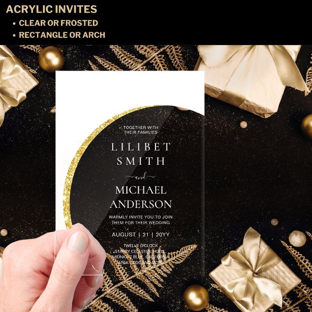 HAUSHALT Akryllische Hochzeit Moderne White Gold M Acryleinladungen (Von Creator hochgeladen)