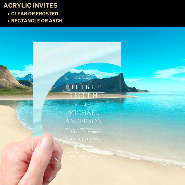 HAUSHALT Akryllische Hochzeit Pastel Aqua Blauer T Acryleinladungen (Von Creator hochgeladen)