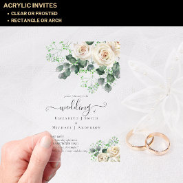 HAUSHALT Akryllische, klare, weiße Rosengrün Acryleinladungen