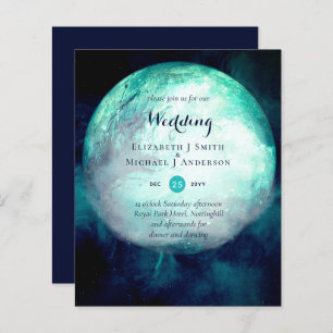 HAUSHALT Aquamarin Moon Gothic Wedding Einladung