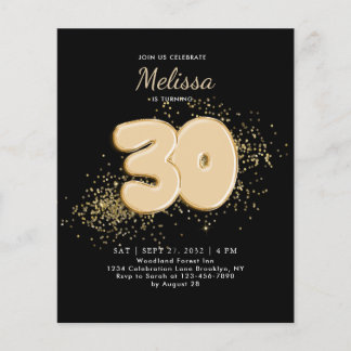 HAUSHALT Black Gold 30. Balloons Confetti Geburtst