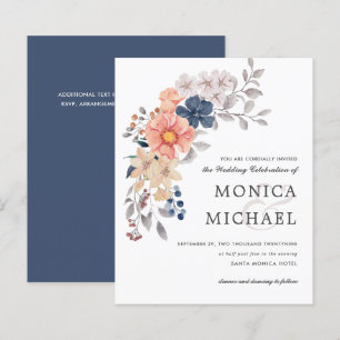 HAUSHALT Blumenchic Coral PINK Blue Wedding