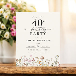 Haushalt Blumenkohl Wildblume 40. Geburtstag Einla Flyer