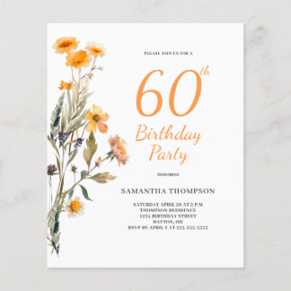 Haushalt Blumenkohl Wildblume 60. Geburtstag Einla Flyer