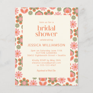 Haushalt Boho 70er Blume Rosa grünes Brautparty