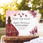 Haushalt Burgund Save the Date Geburtstag Quincean Flyer<br><div class="desc">Verkünden Sie Ihre Quinceañera im Stil mit der Floral Burgund Save the Date Geburtstag Einladung. Dieses elegante Design besticht durch seine bordeauxfarbenen Farbtöne, die mit zarten Blumenakzenten geschmückt sind und sich perfekt für ein zeitloses und echtes Fest eignen. Die raffinierte Gestaltung bietet alle wichtigen Details, damit Ihre Gäste ihre Kalender...</div>