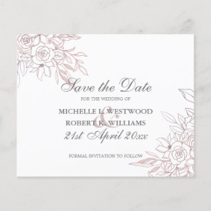 HAUSHALT Chic Rose Gold Floral Wedding SPAREN DAS 
