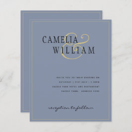 HAUSHALT Classic Dusty Blue Gold Hochzeit Einladun