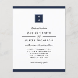 HAUSHALT Classic Elegant Navy Blue Monogram Weddin