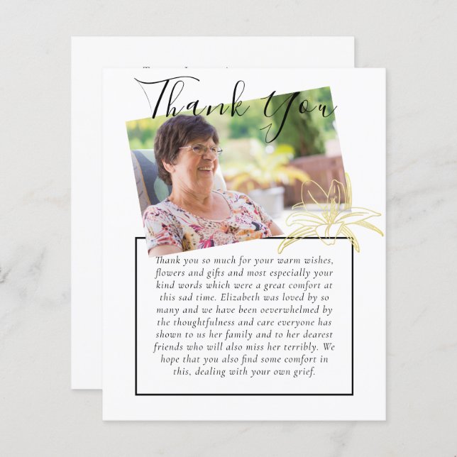 HAUSHALT Danke für das FOTO zur Beerdigung (Vorne/Hinten)