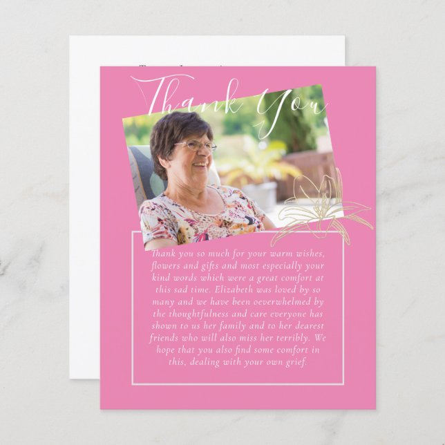 HAUSHALT Danke für das FOTO zur Beerdigung (Vorne/Hinten)