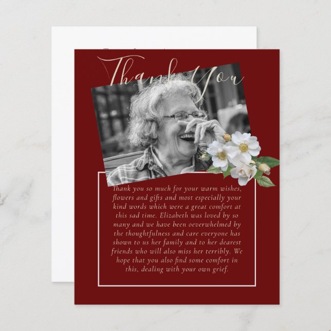 HAUSHALT Danke für das FOTO zur Beerdigung (Vorne/Hinten)