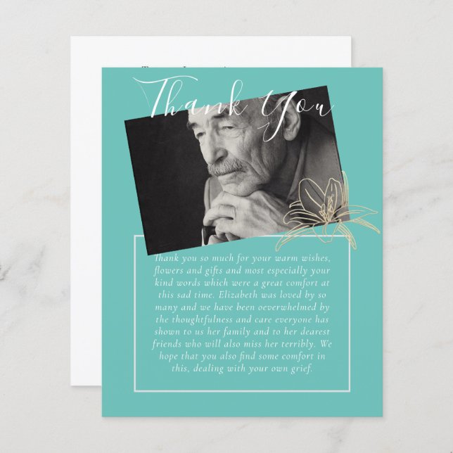 HAUSHALT Danke für das FOTO zur Beerdigung (Vorne/Hinten)