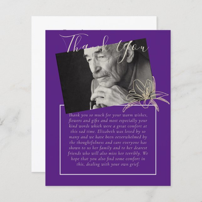 HAUSHALT Danke für das FOTO zur Beerdigung (Vorne/Hinten)