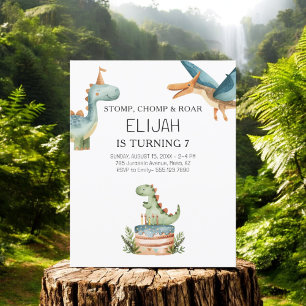 Haushalt Dinosaurier Geburtstag Kinder Party Einla Flyer